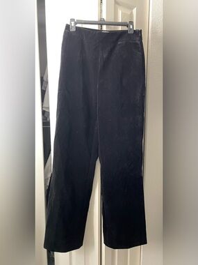Classic Black Wide-Leg Velvet Pants